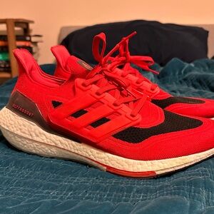 Adidas Ultraboost Red and Black Running Shoes